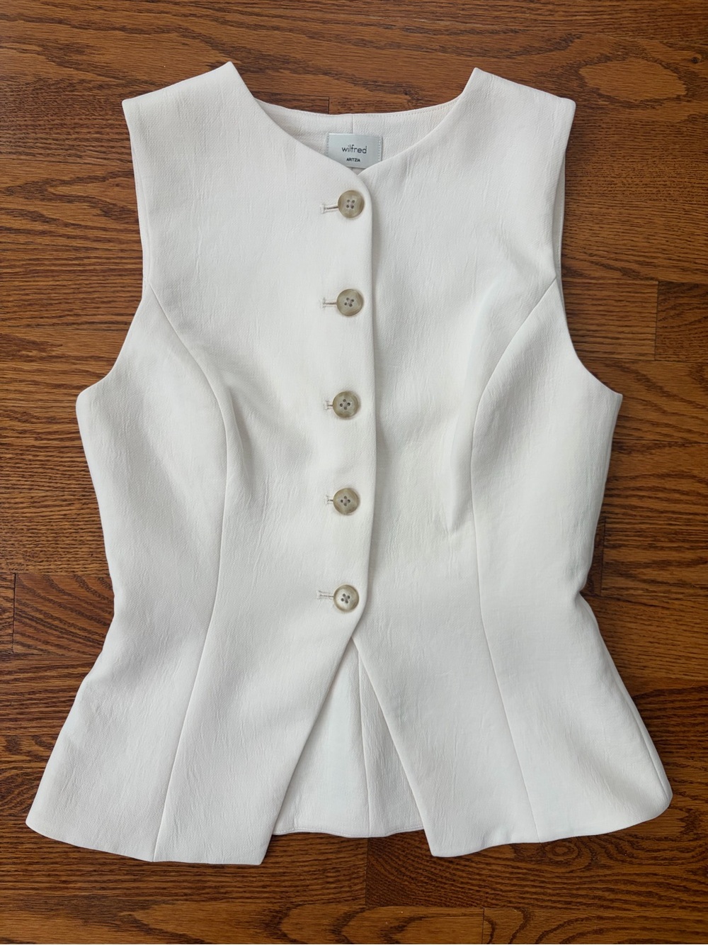 NWT Aritzia Wilfred Regal Light Birch crepette vest